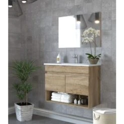 Mobile Bagno Sospeso 80 Cm Colore Nordik Con Specchio Standard - Nordik -Villeroyit Negozio 10550135 5