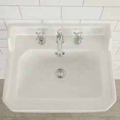 Hudson Reed Lavabo Su Colonna Per Bagni - Design Tradizionale Su Piedistallo - Lavandino In Ceramica Bianca - 3 X Fori Per La Rubinetteria - 905 X 560mm -Villeroyit Negozio 11424533 3