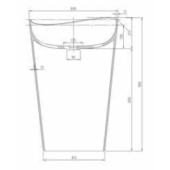 Lavabo Freestanding WAVE PB2175 - 60 X 37 X 90 Cm - Bianco - Solid Stone -Villeroyit Negozio 11435359 3