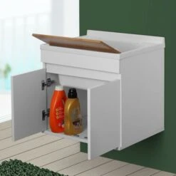 Mobile Lavatoio Sospeso 60 Cm Bianco Lucido Completo Di Vasca E Asse Lavapanni -Villeroyit Negozio 11575885 5