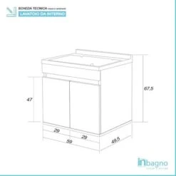 Mobile Lavatoio Sospeso 60 Cm Rovere Completo Di Vasca E Asse Lavapanni -Villeroyit Negozio 11575887 3