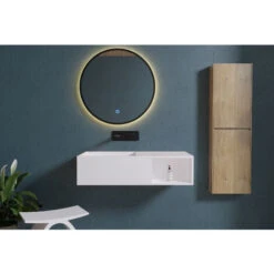 Lavabo Sospeso Con Spazio Accessori E Piano D'appoggio PB2037 - 80 X 40 X 20cm In Resina Sintetica (Solid Stone) -Villeroyit Negozio 12385127 3