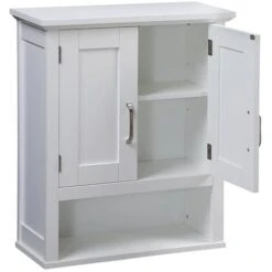 Mobile Pensile Da Parete Bagno Mobiletto Armadietto Legno MDF Bianco 2 Ante -Villeroyit Negozio 13496815 3