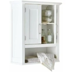 Mobile Pensile Da Parete Bagno Mobiletto Armadietto Legno MDF Bianco 2 Ante -Villeroyit Negozio 13496815 4