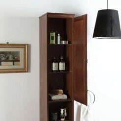 COLONNA BAGNO A TERRA DUE ANTE, CASSETTO E VANO NOCE LAVANDA CM 33,5X196 -Villeroyit Negozio 13603846 4