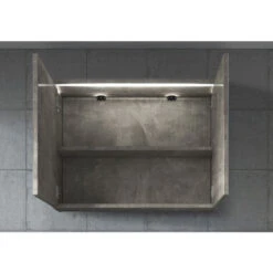 Armadietto A Specchio Paso 80 X 60cm Grigio Cemento - Specchio Armadietto Bagno -Villeroyit Negozio 13700130 3
