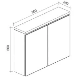 Armadietto A Specchio Paso 80 X 60cm Grigio Cemento - Specchio Armadietto Bagno -Villeroyit Negozio 13700130 4