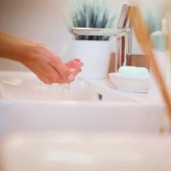 Relaxdays Mobile Bagno Legno Con Struttura In Bambù, Mobiletto Per Lavello Regolabile, Con Incavo,HLP 60x60x29 Cm,grigio -Villeroyit Negozio 15015179 5