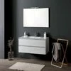 MOBILE BAGNO SOSPESO CM 90 CON CASSETTI GRIGIO CHIARO BERLIN