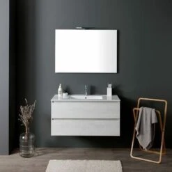 MOBILE BAGNO SOSPESO CM 90 CON CASSETTI GRIGIO CHIARO BERLIN -Villeroyit Negozio 15375155 3