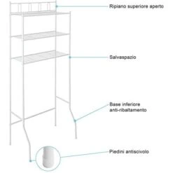 Scaffale Per Lavatrice Bianco Con 3 Ripiani In Acciaio In Kit Di Montaggio -Villeroyit Negozio 15738545 4