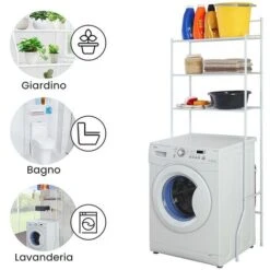 Scaffale Per Lavatrice Bianco Con 3 Ripiani In Acciaio In Kit Di Montaggio -Villeroyit Negozio 15738545 5