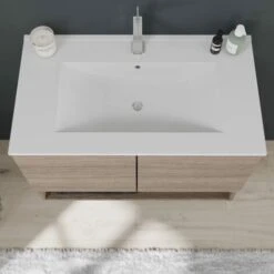 MOBILE BAGNO A PARETE IN QUERCIA NATURALE DA 80 CM CON ANTE VENEZIA -Villeroyit Negozio 16092208 3