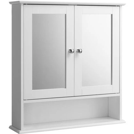 Mobiletto Specchiera Pensile Parete Bagno Armadietto Con Specchio Legno 2 Ante 4 Mobiletto Specchiera Pensile Parete Bagno Armadietto Con Specchio Legno 2 Ante - immagine 2