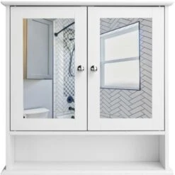 Mobiletto Specchiera Pensile Parete Bagno Armadietto Con Specchio Legno 2 Ante 9 Mobiletto Specchiera Pensile Parete Bagno Armadietto Con Specchio Legno 2 Ante -Villeroyit Negozio 16574109 3