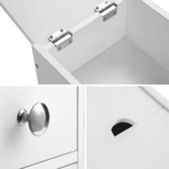 Mobiletto Salvaspazio Bagno Mobile In Legno MDF Bianco Con Cassetti 48x16x58cm -Villeroyit Negozio 16574146 5