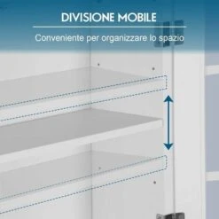 COSTWAY Mobile Per Lavatrice, Organizzatore Bagno Con 3 Mensole, Scaffale Per Bagno Con Mensola Interna Regolabile E 2 Ante, Salva Spazio Per Il Bagno (Bianco) -Villeroyit Negozio 16779267 3