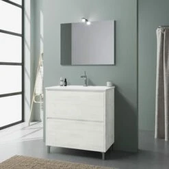 MOBILE BAGNO A TERRA CM 80 CON CASSETTI COLORE BIANCO LAGUNA