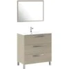 Mobile Sottolavabo, Mobiletto Per Bagno, Armadio A 3 Cassetti E Specchio, Lavabo Non Incluso, Cm 80x45h86, Rovere -Villeroyit Negozio 17785831 1