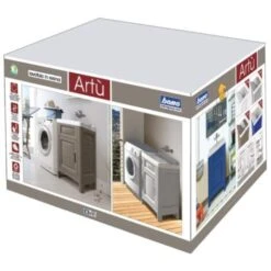 Bama MOBILETTO LAVATOIO IN RESINA ARTU' 60X51X89H GRIGIO -Villeroyit Negozio 17888440 3