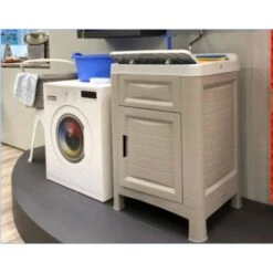 Bama MOBILETTO LAVATOIO IN RESINA ARTU' 60X51X89H GRIGIO -Villeroyit Negozio 17888440 5