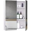 Homcom Mobiletto Pensile Da Bagno Con 2 Ante E Specchiera In MDF Bianco 60 X 75 X 15cm -Villeroyit Negozio 18013108 1