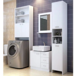 Casaria Armadietto Sottolavabo Mobile Per Il Bagno 63X54x30cm 3 Cassetti E Ripiano Con Anta Bianco Mobiletto Per Lavandino -Villeroyit Negozio 18458227 3