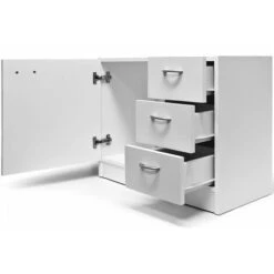 Casaria Armadietto Sottolavabo Mobile Per Il Bagno 63X54x30cm 3 Cassetti E Ripiano Con Anta Bianco Mobiletto Per Lavandino -Villeroyit Negozio 18458227 4