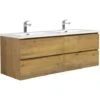 Mobile Da Bagno Angela 140cm Rovere - Armadio Mobiletto Lavabo Mobili Armadietto -Villeroyit Negozio 18789745 1