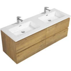 Mobile Da Bagno Angela 140cm Rovere - Armadio Mobiletto Lavabo Mobili Armadietto -Villeroyit Negozio 18789745 3