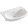 Art Ceram Lavabo Apollo Semincasso Cm. 67,5x49 In Ceramica Bianco Lucido