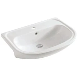 Art Ceram Lavabo Apollo Semincasso Cm. 67,5x49 In Ceramica Bianco Lucido