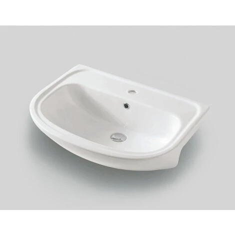 Art Ceram Lavabo Apollo Semincasso Cm. 67,5x49 In Ceramica Bianco Lucido 5 Art Ceram Lavabo Apollo Semincasso Cm. 67,5x49 In Ceramica Bianco Lucido - immagine 3