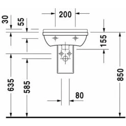 Duravit Starck 3 - Lavamani 450x320 Mm, Con 1 Foro Per Miscelatore, Bianco 0750450000 -Villeroyit Negozio 19573956 3