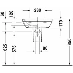 Duravit DuraStyle - Lavabo 550x440 Mm, Con 1 Foro Per Miscelatore, Bianco 2319550000 -Villeroyit Negozio 19573959 4