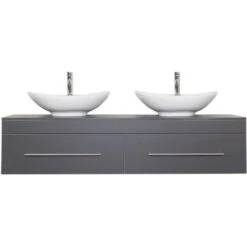 Mobile Bagno Classico XL Antracite Satinato Con Doppio Lavabo