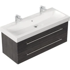 Mobile Bagno Con Lavabo Geberit Icon 120cm Antracite Venato
