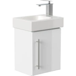 Mobile Bagno Con Lavabo Geberit ICON 38cm A Destra SoftClose Bianco Lucido -Villeroyit Negozio 20014717 3