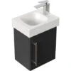 Mobile Bagno Con Lavabo Geberit ICON 38cm A Destra SoftClose Nero Satinato -Villeroyit Negozio 20014720 1