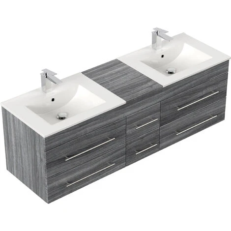 Mobile Bagno Roma XL Rovere Grigio 4 Mobile Bagno Roma XL Rovere Grigio - immagine 2