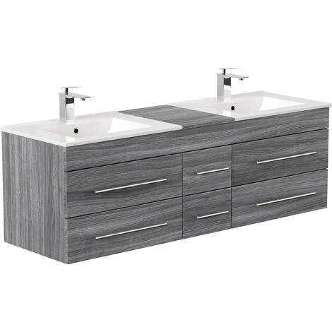 Mobile Bagno Roma XL Rovere Grigio 5 Mobile Bagno Roma XL Rovere Grigio - immagine 3