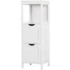 Yaheetech Mobiletto Da Bagno Salvaspazio Armadietto Bagno A Colonna Da Terra Cassettiera Bianca Camera Da Letto Ufficio Con 2 Cassetti 30 X 30 X 89cm -Villeroyit Negozio 20087312 1