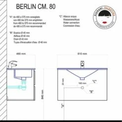 MOBILE BAGNO 80 CM CON CASSETTI OLMO LEONE LAVABO IN CERAMICA BERLIN -Villeroyit Negozio 2259574 5