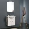 MOBILE BAGNO BIANCO ECONOMICO DA 56 CM + LAVABO, SPECCHIO E LUCE -Villeroyit Negozio 2266971 1