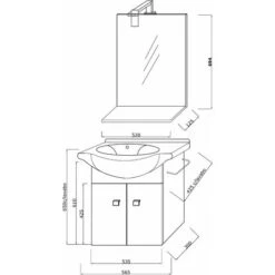 MOBILE BAGNO BIANCO ECONOMICO DA 56 CM + LAVABO, SPECCHIO E LUCE -Villeroyit Negozio 2266971 5
