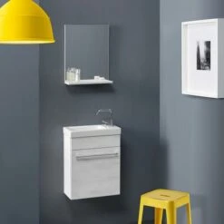 MOBILE BAGNO SALVA SPAZIO 42 X 55,60 CM IN QUERCIA BIANCO SMART