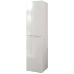 Colonna Bagno Sospesa Bianco Lucido 2 Ante Reversibili Chiusura Rallentata