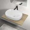 Mensola Bagno 80 Cm Serie Master Rovere Miele Per Lavabi Da Appoggio