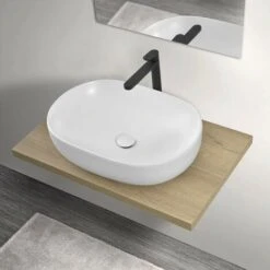 Mensola Bagno 80 Cm Serie Master Rovere Miele Per Lavabi Da Appoggio