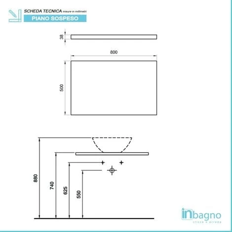 Mensola Porta Lavabo Grigio Nuvola Per Lavabi Da Appoggio Da 80 Cm 6 Mensola Porta Lavabo Grigio Nuvola Per Lavabi Da Appoggio Da 80 Cm - immagine 4